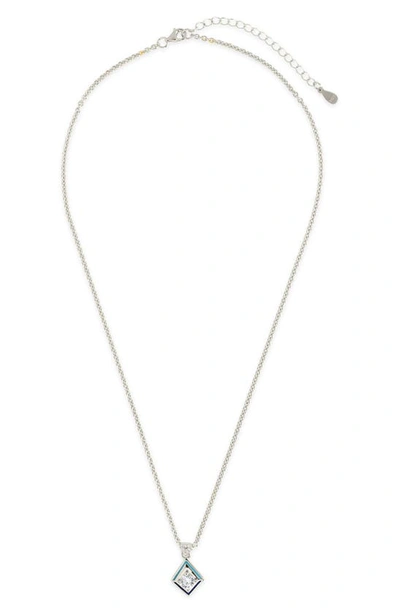 Sterling Forever Azurine Cz Pendant Necklace In Silver