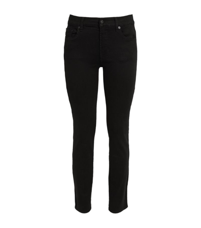 7 For All Mankind B(air) Roxanne Mid-rise Slim Jeans In Black