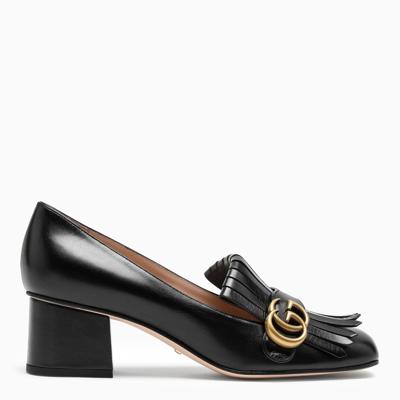 Gucci Black Leather Mid-heel Pumps