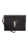 Saint Laurent Monogramme Clutch In Noir