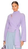 Jonathan Simkhai Amaris Wrap Sweater In Lavender