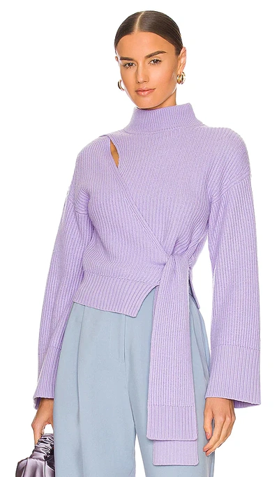 Jonathan Simkhai Amaris Wrap Sweater In Lavender