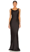 Norma Kamali Maria Cowl-neck Satin Maxi Dress In Black