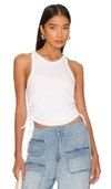 The Range Cinched Cotton-blend Tank Top In White