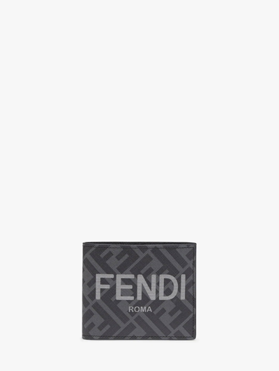 Fendi Bi-fold Wallet With Logo In Black