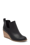 Toms Kallie Wedge Bootie In Black Leather