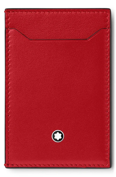Montblanc Meisterstück Leather Card Case In Coral