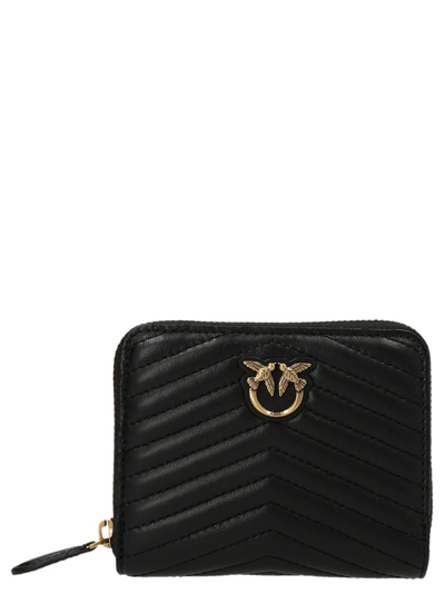 Pinko Quilted Zipped Purse In Black