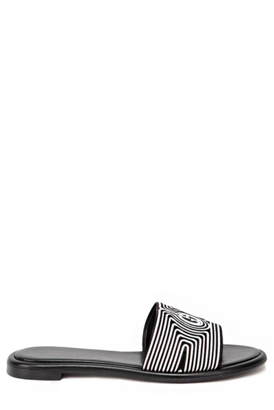 Giorgio Armani Logo Detailed Slip-on Sandals In Nero