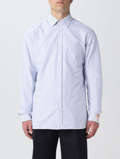 Golden Goose Deluxe Brand Striped Buttoned Shirt In Bianco