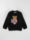 Moschino Baby Babies' Sweatshirt With Teddy Heart Print In Black