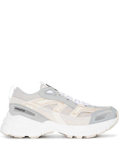 Axel Arigato Grey And Neutral Marathon R-trail Lace-up Sneakers In Light Grey Distresse