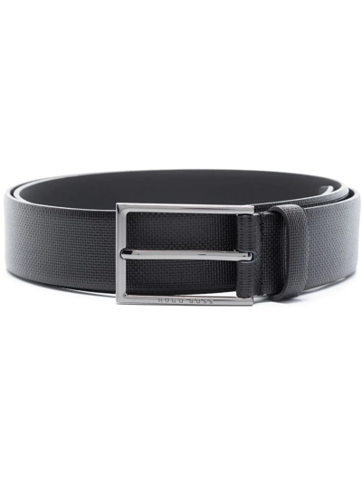 Hugo Boss Buckle-fastening Leather Belt In Black
