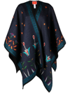 LA DOUBLEJ GRAPHIC-PRINT PONCHO