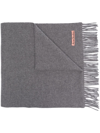 Acne Studios Fringed Cashmere Scarf In Grey