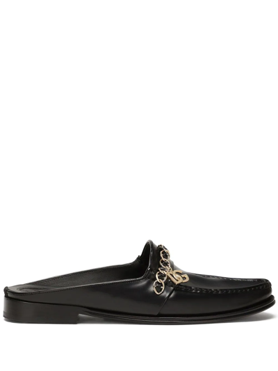 Dolce & Gabbana Visconti Slipper In Nappa Calfskin In Black