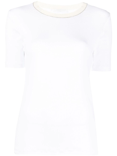 Fabiana Filippi Glitter-trim Knitted Top In White