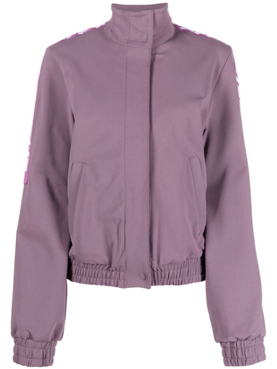 Off-white Athletic Logo Band Track Jacket In Purple