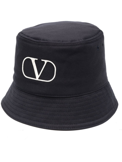 Valentino Garavani Embroidered-logo Bucket Hat In Black