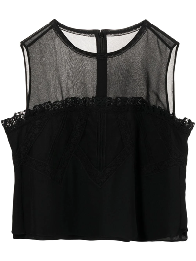 Shiatzy Chen Lace Ruffle-detail Blouse In Black