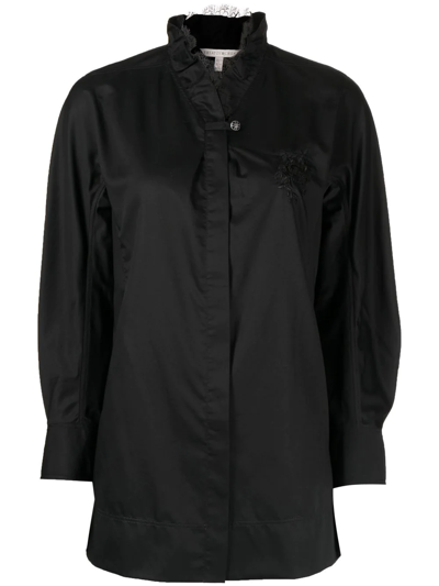 Shiatzy Chen Lace-collar Detail Shirt In Black