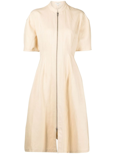 Oroton Zipped Utility Midi-dress In Gelb | ModeSens