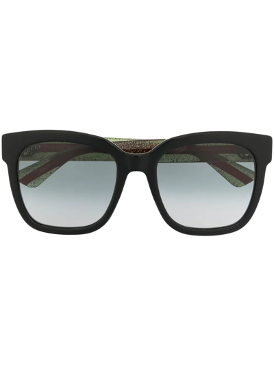 Gucci Square-frame Gradient Sunglasses In Black