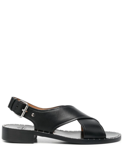 Church's Black Rhonda Crossover Leather Sandals - 黑色 In Black
