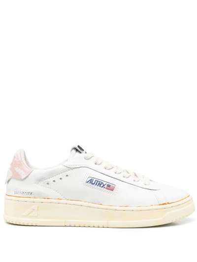 Autry 01 Sneakers In White Leather In Multi-colored