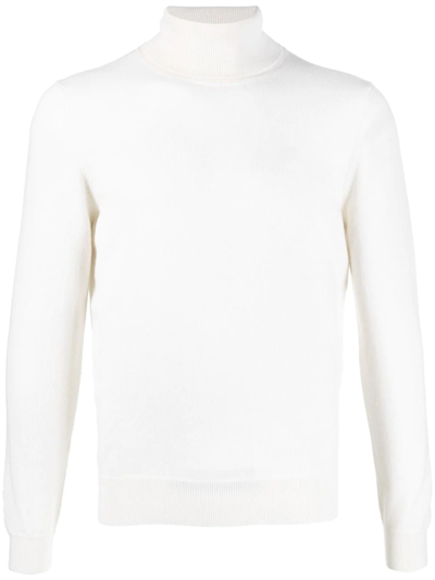 Malo Ribbed-knit Roll-neck Jumper In White