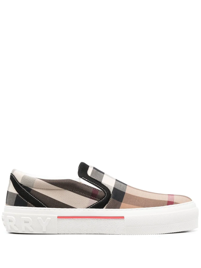 Burberry Curt Slip Ons In Brown