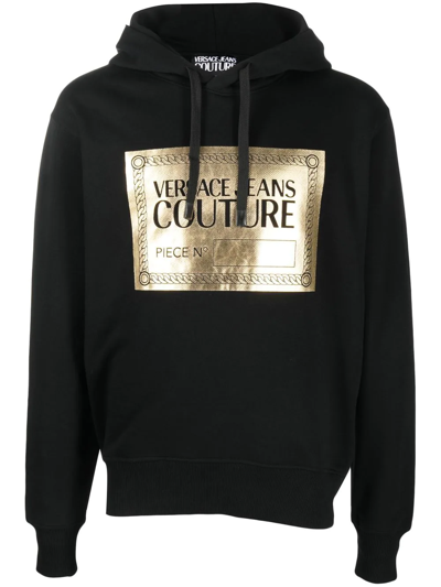 Versace Jeans Couture Bold Print Hoodie In Black