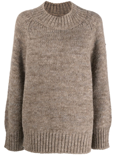 Maison Margiela Chunky-knit Jumper In Brown
