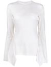 Jw Anderson Mock Turtleneck Handkerchief Top In Nude