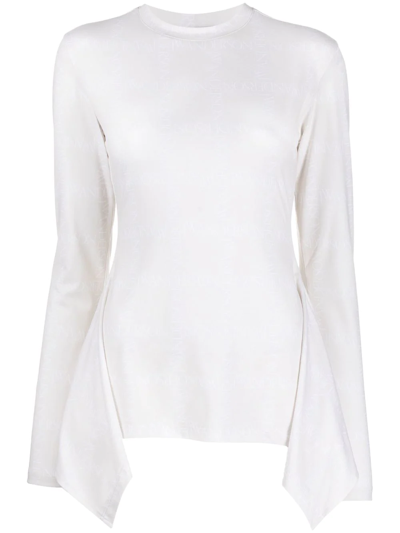 Jw Anderson Mock Turtleneck Handkerchief Top In White