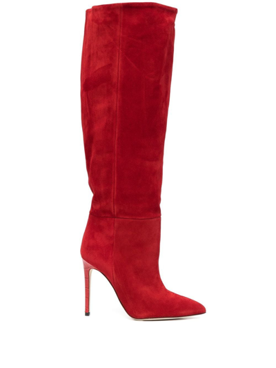 Paris Texas Pointed-toe Knee-high Boots In Red