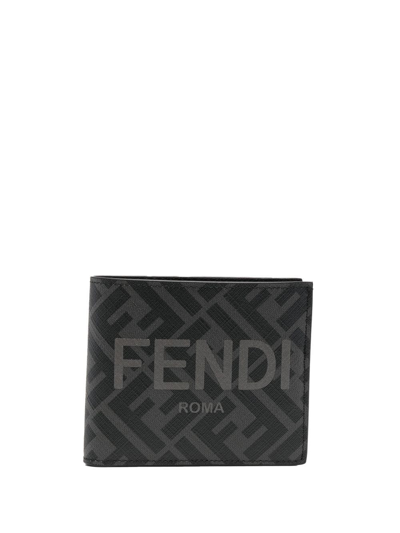 Fendi Ff Logo-print Wallet In Schwarz