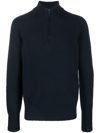 Drumohr Zip-front Knitted Jumper In Blau