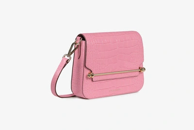 Strathberry Ace Mini In Embossed Leather Caledonian Pink Luxury Designer Handbags