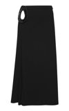 Johanna Ortiz Trade Winds Embroidered Crepe Maxi Skirt In Black