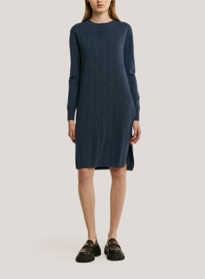 Nap Loungewear Mellow Split Wool-cashmere Dress In Azure