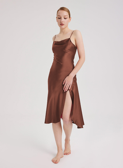 Nap Loungewear Ruby Side-split Silk Dress In Bole