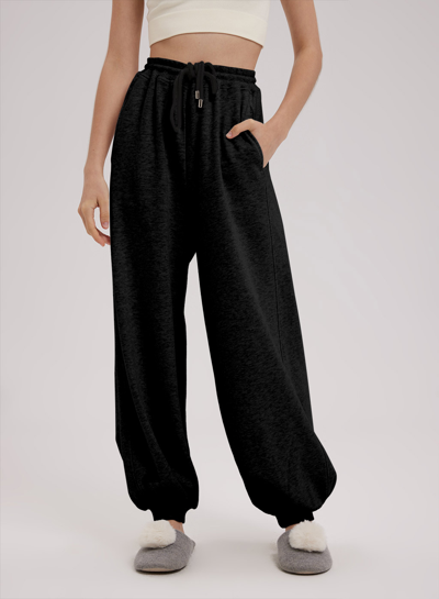 Nap Loungewear Balloon Cotton Sweatpants In Black | ModeSens
