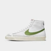 Nike Men's Blazer Mid 77's Vintage-like Casual Sneakers From Finish Line In White/black/sail/chlorophyll