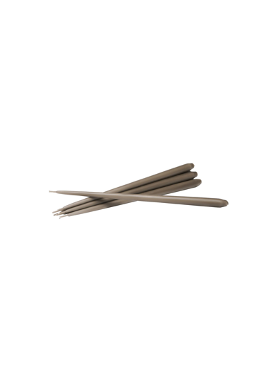 Stoff Nagel Set Of 6 Stoff Taper Candles - Taupe