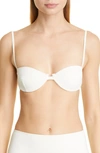 Totême Balconette Recycled Polyamide Blend Bikini Top In Tofu