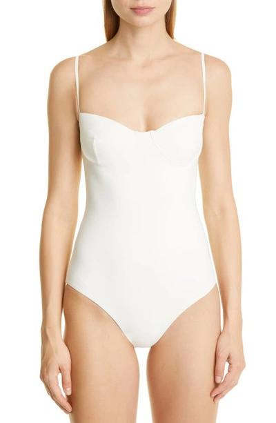 Totême Underwire Recycled Nylon One-piece Swimsuit In Tofu