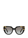 Prada Womens Black Pr14ws Cat Eye-frame Acetate Sunglasses In Black / Medium Tortoise