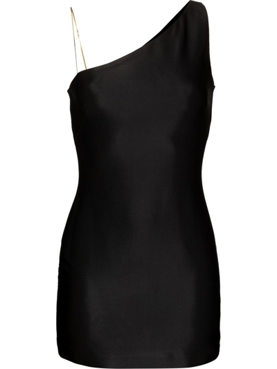 Gauge81 Black Nawa One Shoulder Mini Dress