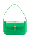By Far Green Miranda Patent Leather Shoulder Bag In Green